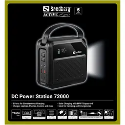 Універсальна мобільна батарея Sandberg 72000mAh 268W, DC9,6-12,6v, 2xUSB-A, 2xUSB-C 100w In/Out, LMFP, ліхтарик 6Вт - мініатюра 6