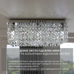 Люстра на 9 ламп ESLLSE KRYSTAL S E14 500x500x170 мм Хром - мініатюра 7
