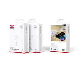 Сітчастий зарядний пристрій XO L102 (EU) 35W dual Type-c port fast charger with TYPE-C cable (NB124) Білий - мініатюра 4