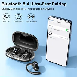 Навушники з відкритим вухом, бездротові навушники Bluetooth 5.4, 50H, навушники з повітряною провідністю, HD стереобасові навушник - мініатюра 4