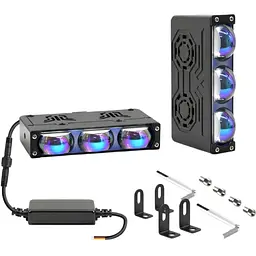 LED Фара Світлодіодні 55W 70x22x55 мм 12-80V External SportLight L27 на одну лінзу W/Y Мультипідсвічування 2 шт.