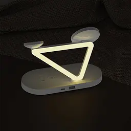 Зарядний пристрій бездротови 3in1 Magnetic wireless charger JYD-WC126 5-15W білий - мініатюра 4