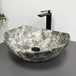 Умивальник VBI Ronta dark grey stone matt накладний VBI-017302, Мрамор