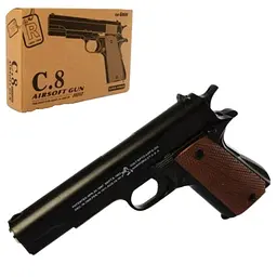 Іграшковий пістолет для страйкболу Airsoft Gun C.8 реалістична ігрова модель Чорний - мініатюра 5
