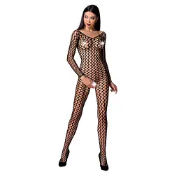 Бодістокінг Passion BS068 black, комбінезон, велика сітка, довгий рукав - мініатюра 3