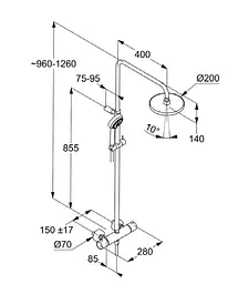 Душова система Kludi Logo Dual Shower System з термостатом 6809205-00 - мініатюра 4