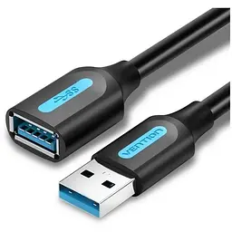 Дата кабель USB 3.0 AM/AF 3.0m black Vention (CBHBI)