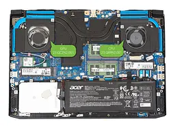 Вентилятор кулер для моделей ноутбука Acer Predator Helios 300 PH315-54 для GPU метал (23.QC2N2.001), 5V, 4pin - мініатюра 3