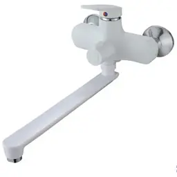 Змішувач для ванни Plamix Lucas-006 EURO SET White з шлангом, лійкою та кронштейном (PM0709)