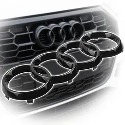 Емблема передня Audi Чорна Глянець 263х86 мм (на вусиках) (Завод) - мініатюра 5