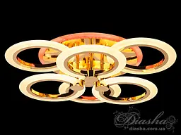 Люстра стельова LED Diasha A8022/3+3G, 72W, 3200K-6500K, золото, сучасний стиль для дому
