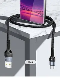 Кабель Usams US-SJ450 U55 USB-A to Micro-USB 2A 1м Black SJ450USB01 (6958444945279) - мініатюра 3