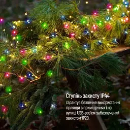 Гірлянда ColorWay Роса LED 100 10 м 8 функцій різнокольорова USB (CW-G-100L10NUMC) - мініатюра 12