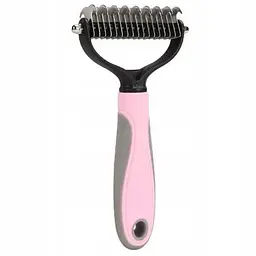 Щітка-гребінець для тварин двостороння Pet Knot Comb для вичісування шерсті котів та собак Рожевий 
