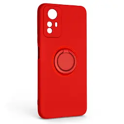 Силиконовый чехол для Xiaomi Redmi Note 12S 4G, Icon Ring, красный, панель-накладка, с кольцом-подставкой на 360°, противоударный, возможность использования магнитных держателей, ArmorStandart (ARM68810)