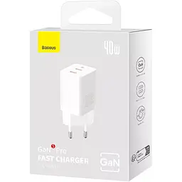 Мережевий зарядний пристрій Baseus GaN5 Pro 40W 2xUSB-C White (CCGP180102) [113781] - мініатюра 7