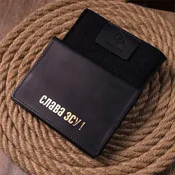 Надійна обкладинка на паспорт у вінтажній шкірі Слава ЗСУ Grande Pelle 16724 чорна - мініатюра 9