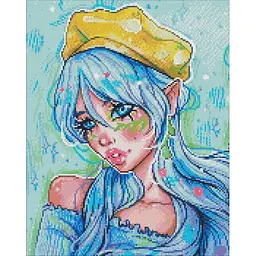Алмазна мозаїка Блакитноока модниця nila_art_art AMO7606 40х50 см Ідейка