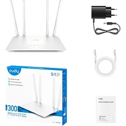 Роутер Cudy WR300S, Wi-Fi, 802.11b/g/n, 300Mbps 2.4GHz, 5×10/100Mbps, 4×5dBi an, WiFi, IPv6 (WR300S) - мініатюра 9