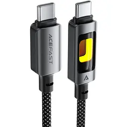 Кабель USB 2.0 Type-C M-M, 1.2 м 60W C21-03, алюминиевый цвет, черный Acefast