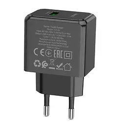 Мережевий зарядний пристрій Hoco CS12A USB 18W чорний - мініатюра 5