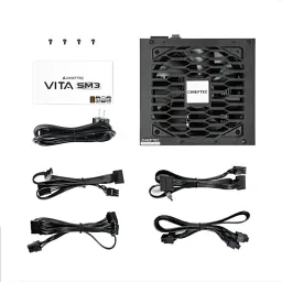 Блок живлення 650 Вт, Chieftec VITA SM3, Black, напівмодульний, 80+ Bronze, 120 мм, 3xMolex / 6xSATA / 1x16-pin / 2x6+2-pin / 2x4+4-pin / 1x20+4-pin, захист AFC/OPP/OTP/OVP/SCP/SIP/UVP/OCP, ATX 12V 3.1 (BPX-650-C) - мініатюра 5
