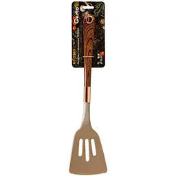Лопатка кухонна Gusto Wood GT-5903 з отворами нейлон коричнева (118618)