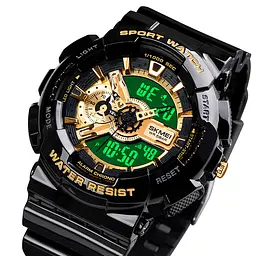 Наручний годинник чоловічий 1688 Black-Gold Skmei acs0030628 - мініатюра 3
