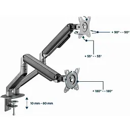 Кронштейн Gembird для 2-ох моніторів 17"-32" MA-DA2-05 - мініатюра 10
