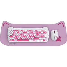 Комплект (Клавіатура та Миша) CANYON HSET-W6 EN Kitty Edition AAA+АА Wireless Pink