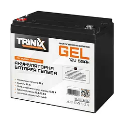 Акумуляторна батарея гелева 12В 55А*год Trinix TGL12V55Ah/20Hr GEL (44-00016) - мініатюра 1