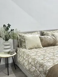 Комплект постільної білизни Ecotton полуторний 267262 Квiтка на бежевому (24273) - мініатюра 4