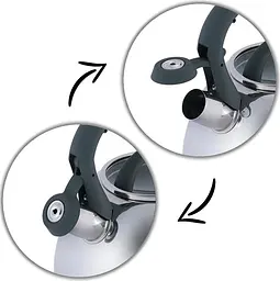 Чайник Whistling Kettle 2.7л зі свистком та скляною кришкою Kamille Ø20х23 см kuh0011104 - мініатюра 6