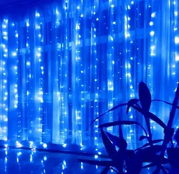 Гірлянда штора Водоспад 480 led 3.0х3.0м Синя - мініатюра 3
