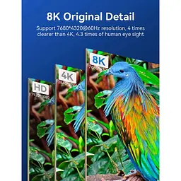 Кабель мультимедійний HDMI M to HDMI M 1.0m 8K60Hz cotton braided blue Vention (ALGLF) - мініатюра 5