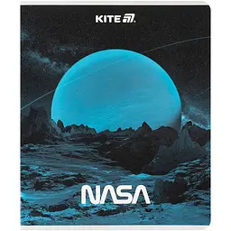 Зошит  Kite Nasa в клітинку 24 аркуші чорно-синій 