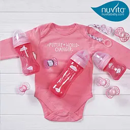 Дитяча пляшечка Nuvita 6052 Mimic Cool антиколікова 4+ 330 мл рожева NV6052PINK - мініатюра 5