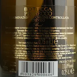 Вино ігристе Bottega Vino dei Poeti Prosecco Brut, біле, брют, 11%, 0,75 л (671479) - мініатюра 4