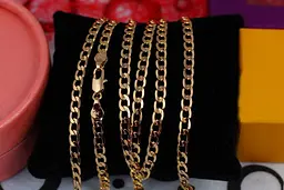 Ланцюг Xuping Jewelry панцирний з довгими ланками 45 см 4 мм золотистий