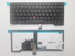 Клавіатура для ноутбуків Lenovo ThinkPad T440/T450/T460 Series чорна з чорною рамкою з підсвіткою з трекпоінтом
