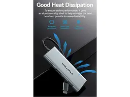 Мультипортовий адаптер Vention 7-in-1 USB-C to HDMI/USB3.0x3/SD/TF/PD (TOPHB) - мініатюра 3