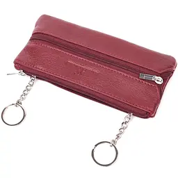 Шкіряна ключниця на блискавці ST Leather 22558 бордова - мініатюра 5