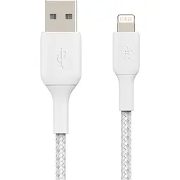 Кабель Belkin Boost Up Charge Braided USB-A to Lightning 1m White (CAA002BT1MWH) [158795] - мініатюра 3