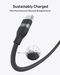 Кабель Anker USB-C to USB-C - 1.8 m 240 W Upcycled-Braided Black (7263067) - мініатюра 5