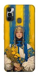 TPU чохол Demsky Ukrainian woman для TECNO Spark 7