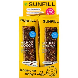 Батончик SunFill Манго-кокос 35 г (763542) - мініатюра 3