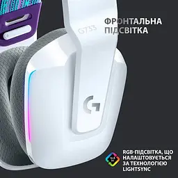Навушники бездротові Logitech G733 Lightspeed Wireless RGB підсвітка (981-000883) білі - мініатюра 8