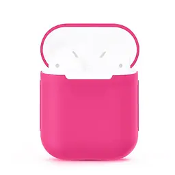Силіконовий чохол для навушників Apple Airpods Малиновий чохол на аїрс 1/2 чохол для навушників - мініатюра 5