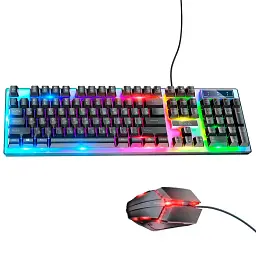 Миша + клавіатура HOCO GM18 Luminous gaming keyboard and mouse set Black - мініатюра 1