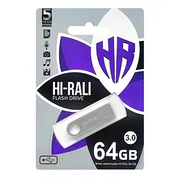 Флеш-накопичувач USB 64Gb Shuttle, Silver, USB 3.0 (HI-64GB3SHSL) Hi-Rali teh0029080 - мініатюра 2